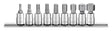 Teng 1/4" drive hex bit socket clip rail metric 9 - piece set - M1409HN - TENGM1409HN - Teng Tools - Trade Counter Direct