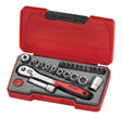 Teng 1/4" Socket Set 6 pt 22 Pieces - T1422 - TENGT1422 - Teng Tools - Trade Counter Direct