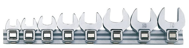 Teng 3/8" Crow Foot Wrench Clip Rail Set 8 Pieces - M3808MM - TENGM3808MM - Teng Tools - Trade Counter Direct