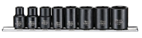 Teng 3/8" Impact Socket Clip Rail Set ANSI 8 Pieces - 9381 - TENG9381 - Teng Tools - Trade Counter Direct
