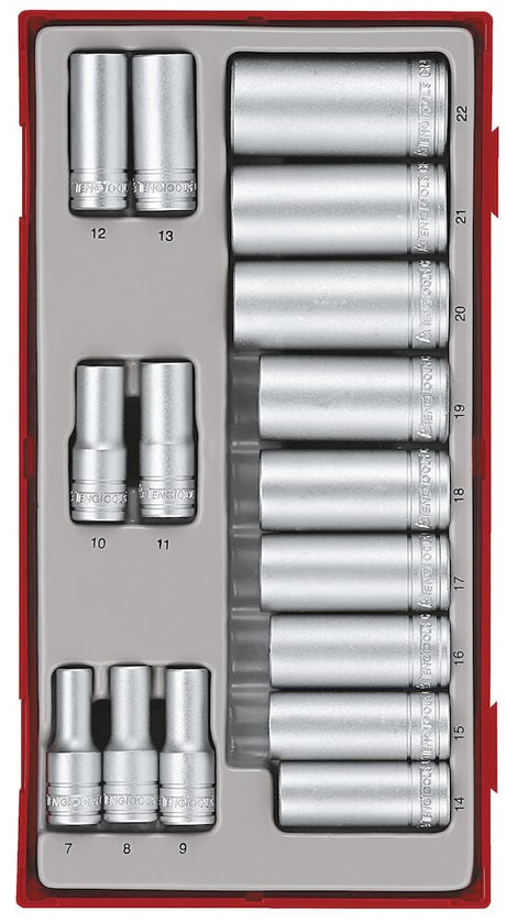 Teng 3/8" Socket Set 6 pt TT1 16 Pieces - TT3816 - TENGTT3816 - Teng Tools - Trade Counter Direct