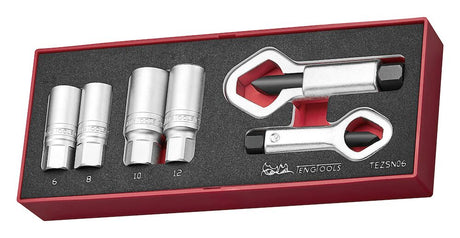 Teng Extractor and Nut Splitter Set FOAMX2 6 Pieces - TEZSN06 - TENGTEZSN06 - Teng Tools - Trade Counter Direct