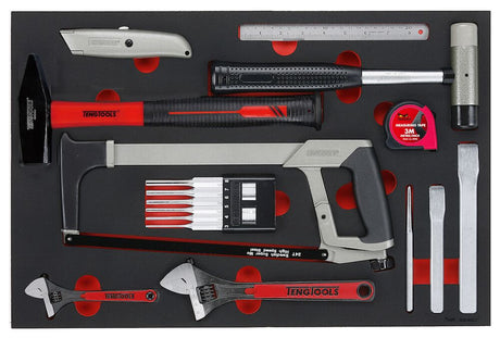 Teng General Tool Set FOAM4X4 17 Pieces - TTEPS12 - TENGTTEPS12 - Teng Tools - Trade Counter Direct