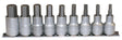 Teng M1212 1/2" Hex Bit Socket Clip Rail Set 9 Pieces - TENGM1212 - Teng Tools - Trade Counter Direct