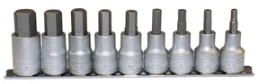 Teng M1212 1/2" Hex Bit Socket Clip Rail Set 9 Pieces - TENGM1212 - Teng Tools - Trade Counter Direct