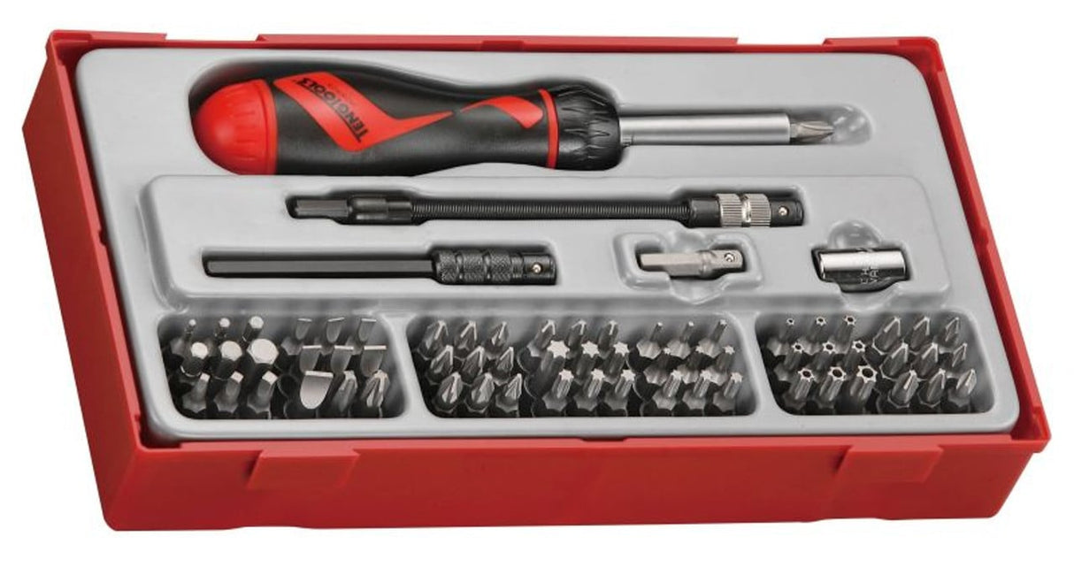 Teng MD74 74 Piece Ratcheting Bits Driver Set - TENGTTMD74 - Teng Tools - Trade Counter Direct