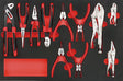 Teng Plier Set FOAM4X4 11 Pieces - TTEMB11 - TENGTTEMB11 - Teng Tools - Trade Counter Direct