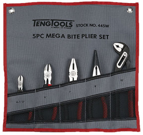 Teng Plier Set Tool Roll 5 Pieces - 445W - TENG445W - Teng Tools - Trade Counter Direct