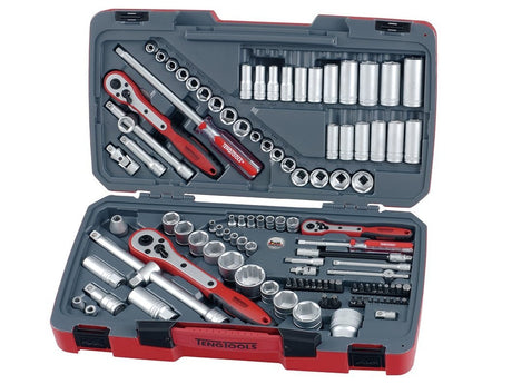 Teng TM111 111 Piece Drive Socket Set AF/Metric 1/4 3/8 1/2in Drive - TENGTM111 - Teng Tools - Trade Counter Direct