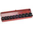 Teng Tools - 9121 Metric Impact Socket Set 10 Piece 1/2in Drive - 10 Piece set - TEN9121 - Teng Tools - Trade Counter Direct