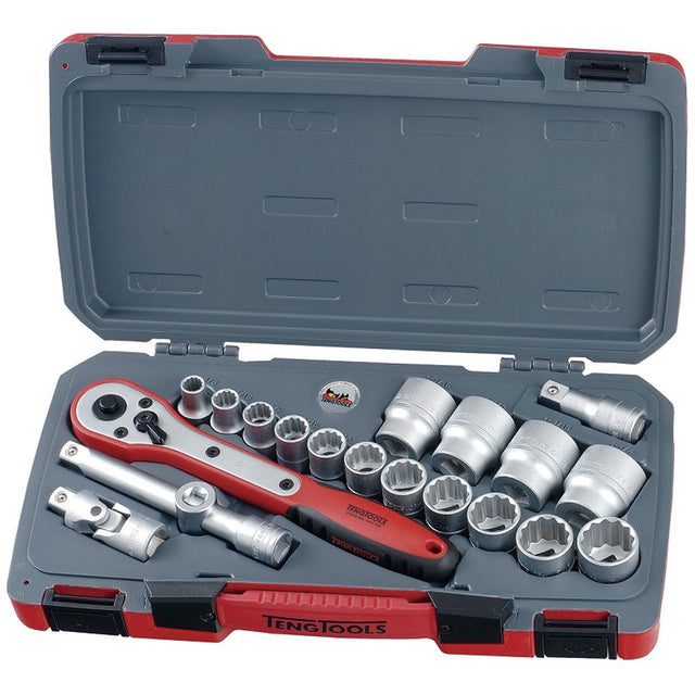 Teng Tools T1220AF 1/2 inch Drive AF 20 Pieces Socket Set - TENGT1220AF - Teng Tools - Trade Counter Direct