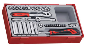 Teng Tools TT1435 35 Piece 1/4" Drive Socket Set - TENGTT1435 - Teng Tools - Trade Counter Direct
