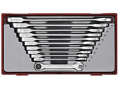 Teng Tools TT6511RS 11 Piece 12 Point 72 Teeth Straight Ratcheting Combination Spanner Set - TENGTT6511RS - Teng - Trade Counter Direct