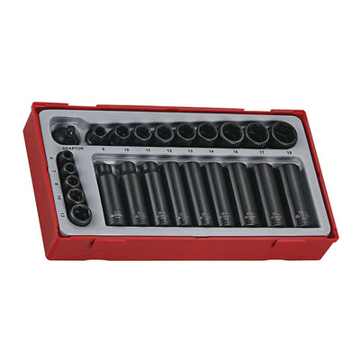 Teng Tools TT9024 1/4" & 3/8" Drive Impact Socket Set (24 Pieces) - TENGTT9024 - Teng Tools - Trade Counter Direct