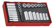 Teng Tools TTAF32 32 Piece 1/4" & 3/8" Drive 6 Point Regular & Deep AF Socket Set - TENGTTAF32 - Teng Tools - Trade Counter Direct