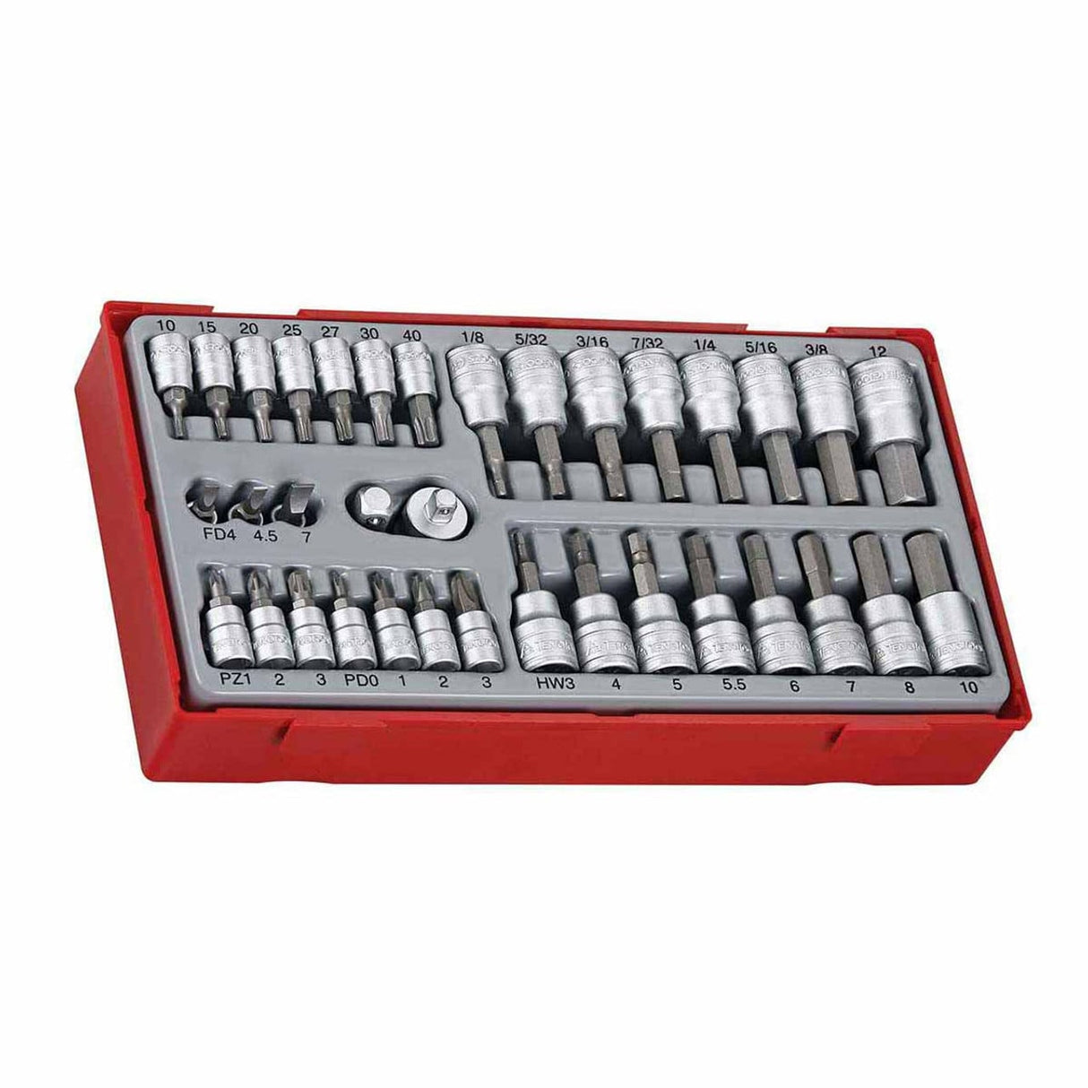 Teng Tools TTBS35 1/4" & 3/8" Bit Socket Set TT1 (35 Pieces) - TENGTTBS35 - Teng Tools - Trade Counter Direct