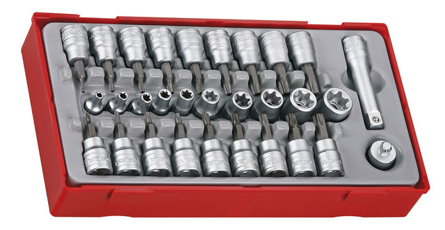 Teng Tools TTTX30 30 Piece 3/8" Drive TX/TPX/TXE Socket Set - TENGTTTX30 - Teng Tools - Trade Counter Direct