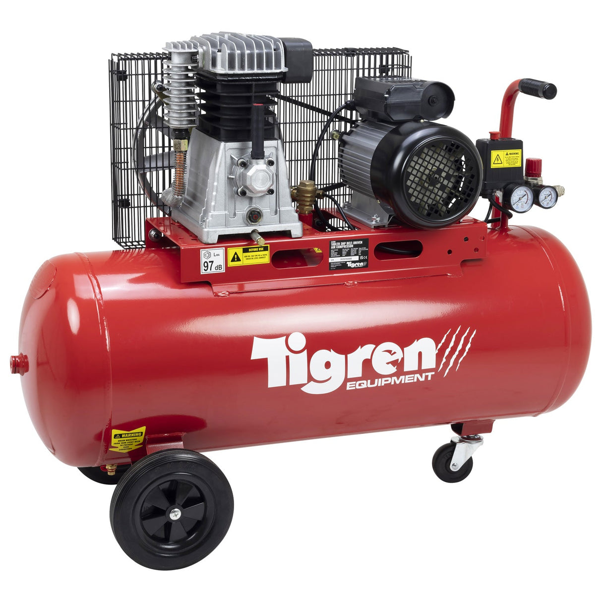 TIGREN 100ltr 3hp Belt-Driven Compressor - SIP-04396 - TIGREN - Trade Counter Direct