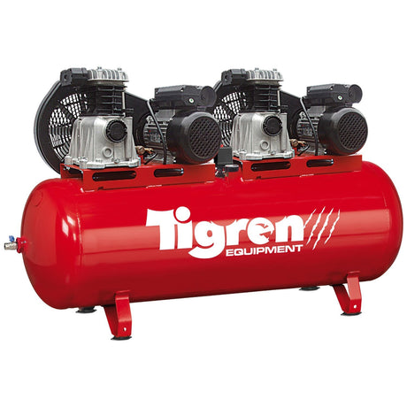 TIGREN 270ltr Tandem Belt - Driven Compressor - 04386 - SIP-04386 - SIP Tools UK - Trade Counter Direct