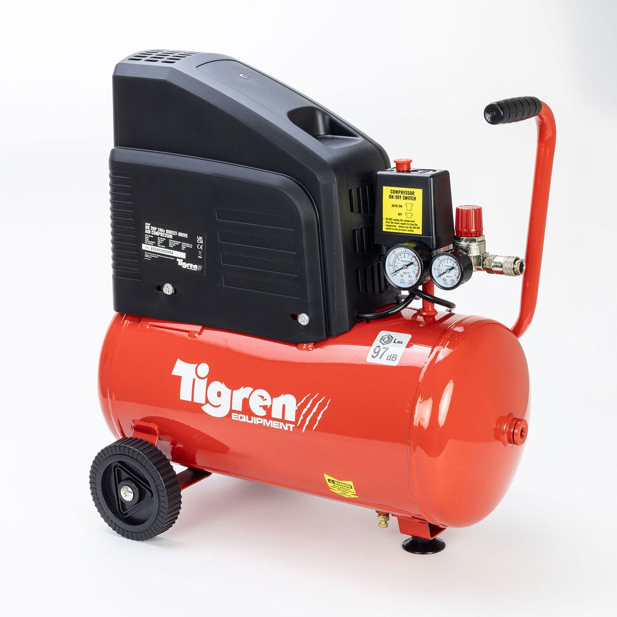 TIGREN DD 2hp 24ltr Direct Drive Compressor with 7pc Air Kit - SIP-04397 - SIP Tools UK - Trade Counter Direct