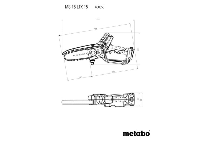 Metabo MS 18 LTX 15 (600856840) 18V Cordless Chain Saw - Body Only product image 8