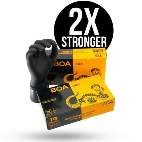 Tough Glove Boa Pro Black Nitrile Gloves - Box of 100 - TG-BP-M - Select Products - SPI - Trade Counter Direct