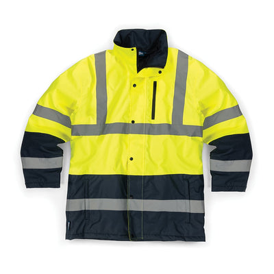 Tough Grit Hi - Vis 2 - Tone Waterproof Jacket Yellow/Navy - L - 837599 - TS837599 - Tough Grit - Trade Counter Direct