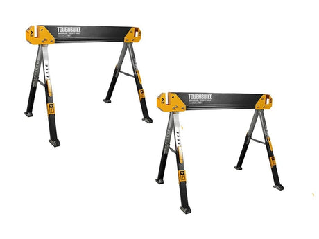 Toughbuilt Adjustable Sawhorse Twin Pack - Versatile Jobsite Table - TB - C650 - 2 - TB-C650-2 - Toughbuilt - Trade Counter Direct