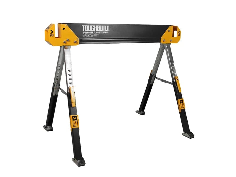 Toughbuilt Adjustable Sawhorse Twin Pack - Versatile Jobsite Table - TB - C650 - 2 - TB-C650-2 - Toughbuilt - Trade Counter Direct