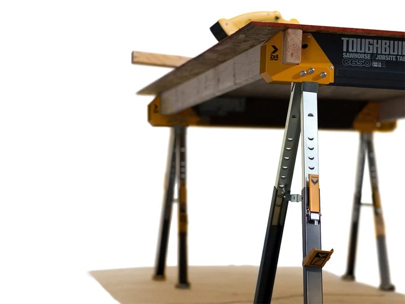Toughbuilt Adjustable Sawhorse Twin Pack - Versatile Jobsite Table - TB - C650 - 2 - TB-C650-2 - Toughbuilt - Trade Counter Direct