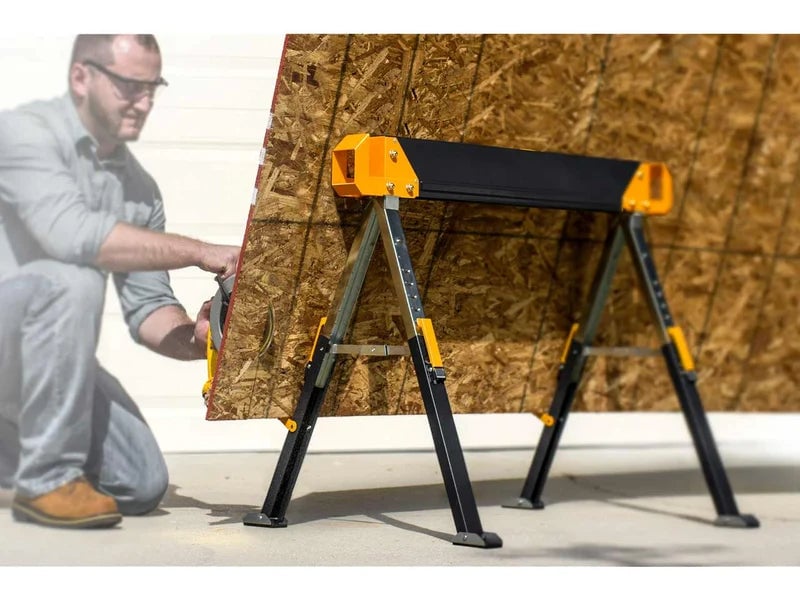 Toughbuilt Adjustable Sawhorse Twin Pack - Versatile Jobsite Table - TB - C650 - 2 - TB-C650-2 - Toughbuilt - Trade Counter Direct