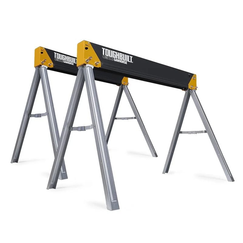 Toughbuilt Folding Saw Horse Twin Pack - Sturdy & Durable - TB - C300 - 2 - TB-C300-2 - Toughbuilt - Trade Counter Direct