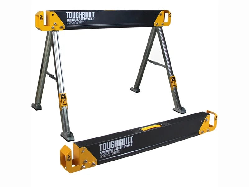 Toughbuilt Saw Horse Twin Pack - Heavy - Duty Jobsite Table - TB - C550 - 2 - TB-C550-2 - Toughbuilt - Trade Counter Direct