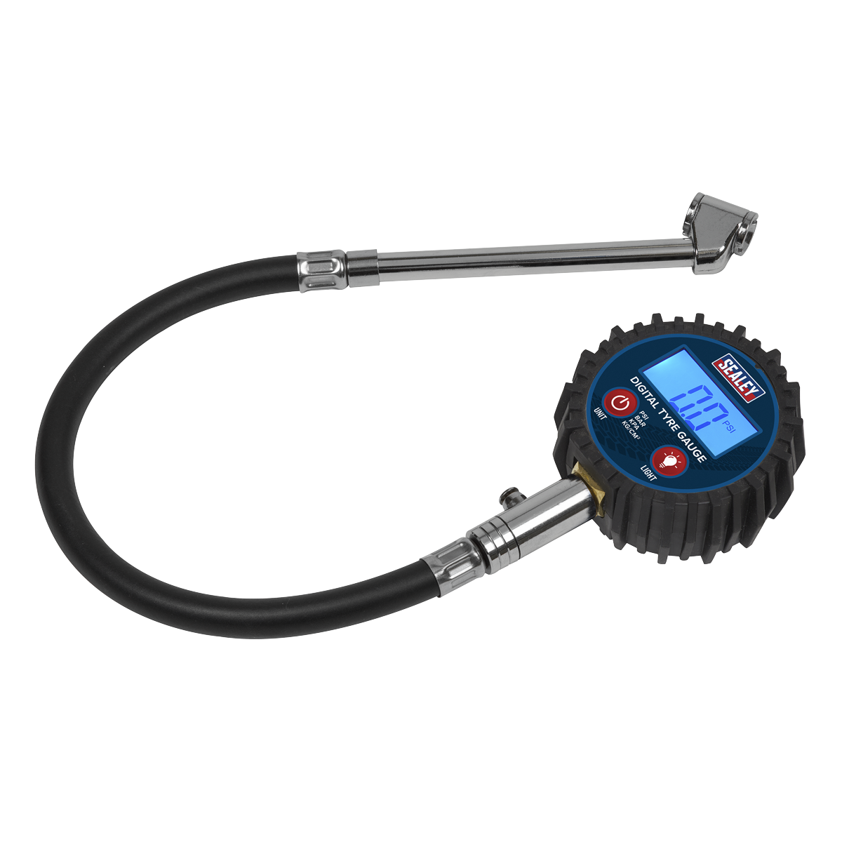 Sealey TST003 Digital Tyre Pressure Gauge with Twin Push-On Connector