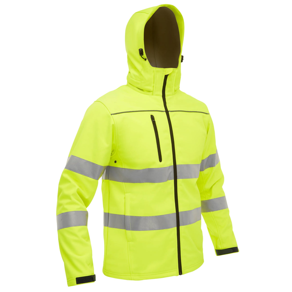 Bisley Taped Hi-Vis softshell Jacket With Hood