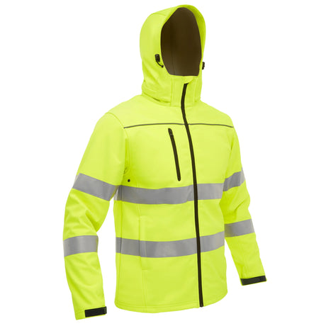Bisley Taped Hi-Vis softshell Jacket With Hood