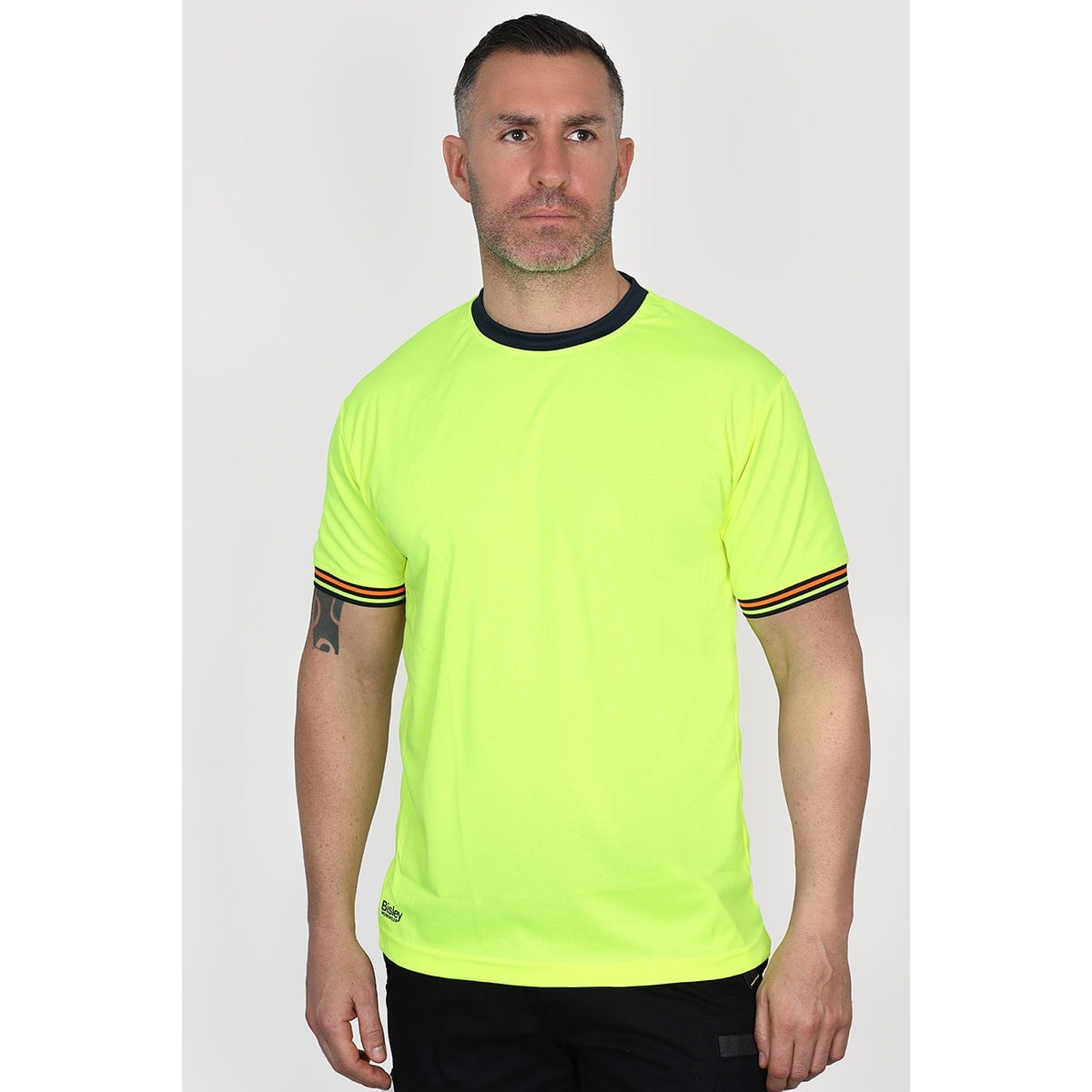 Bisley Workwear Hi-Vis Polyester Mesh Short Sleeve Tee - Yellow