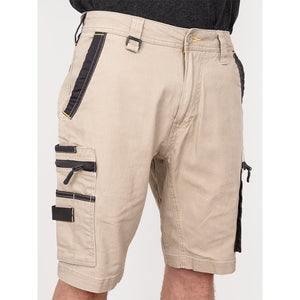 Bisley Workwear Flex & Move Stretch Cargo Shorts - Stone