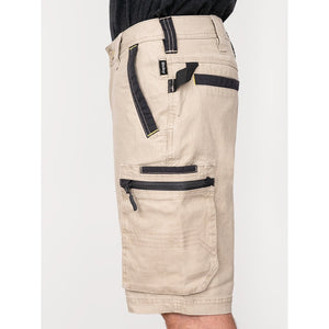 Bisley Workwear Flex & Move Stretch Cargo Shorts - Stone
