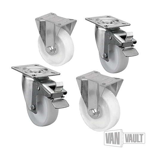 Van Vault Castor Set (Site & Safe Boxes) 4pk | S10085 - S10085 - Van Vault - Trade Counter Direct