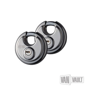 Van Vault Stainless Steel Disc Padlock Twin Pack | S10028 - S10028 - Van Vault - Trade Counter Direct