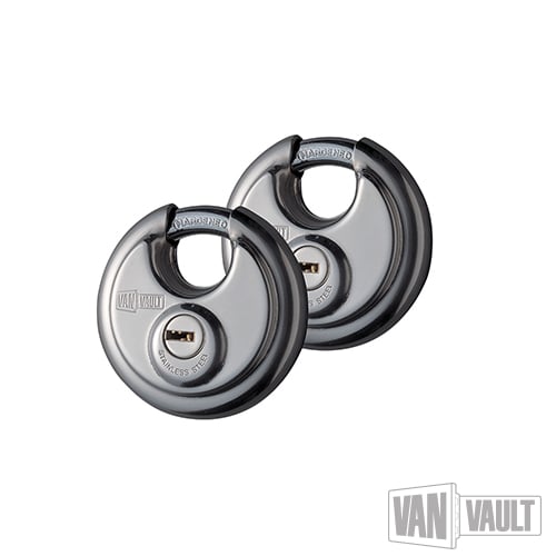 Van Vault Stainless Steel Disc Padlock Twin Pack | S10028 - S10028 - Van Vault - Trade Counter Direct