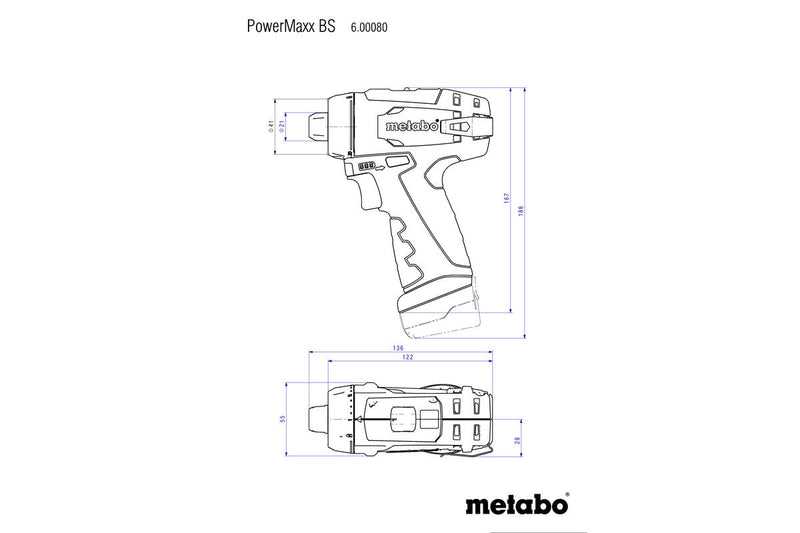 Metabo PowerMaxx BS Basic (600984000) 12V Cordless Drill Driver Kit (2 x 2Ah Batteries) product image 4