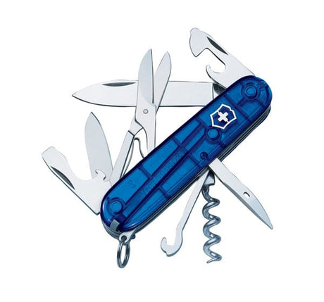 Victorinox Climber Swiss Army Knife Translucent Blue Blister - Pen Knife - VICJELCLIBLB - Victorinox - Trade Counter Direct