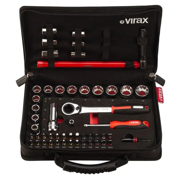 Virax Plombi’Box 51 Piece Go - Thru Socket Set with Basin Wrench - 310410 - VIR310410 - Virax - Trade Counter Direct