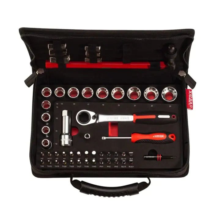 Virax Plombi’Box 51 Piece Go - Thru Socket Set with Basin Wrench - 310410 - VIR310410 - Virax - Trade Counter Direct