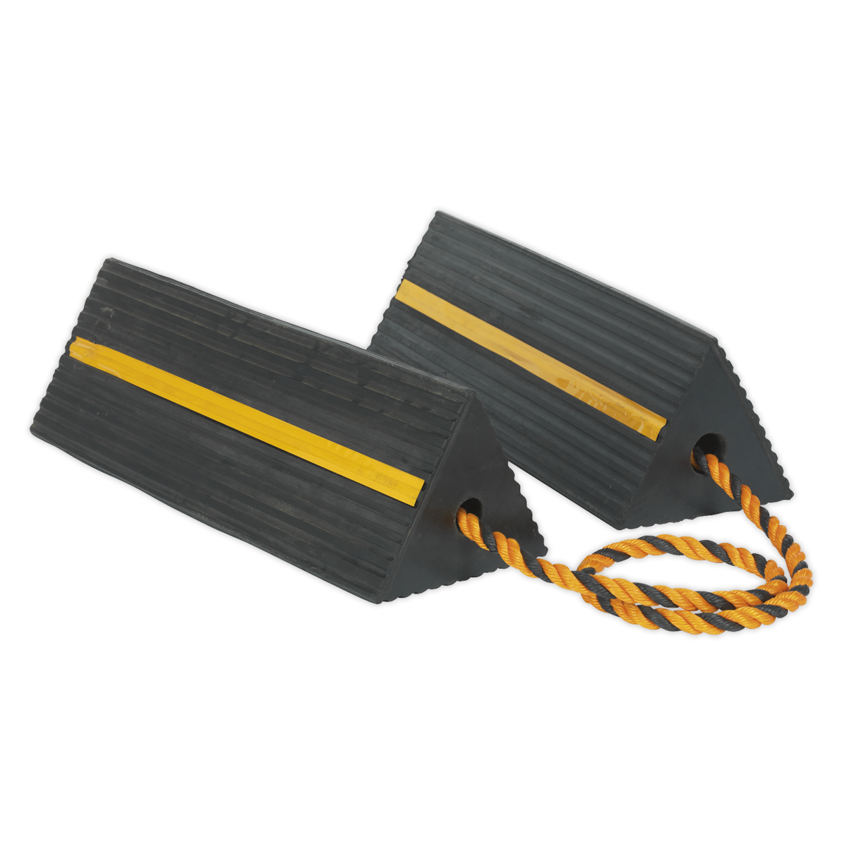 Sealey WC11 Heavy-Duty Rubber Wheel Chocks 8kg - Pair