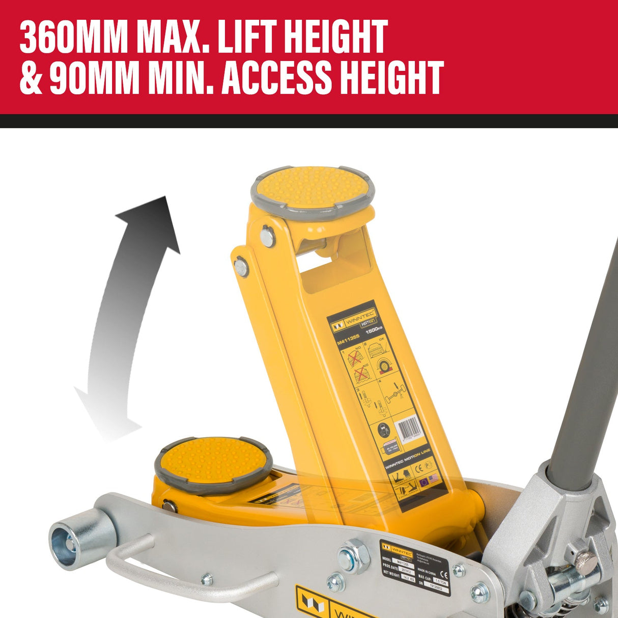 WINNTEC® 1.5 Ton Aluminium / Steel Turbo Lifter Trolley Jack - SIP-09708 - WINNTEC - Trade Counter Direct