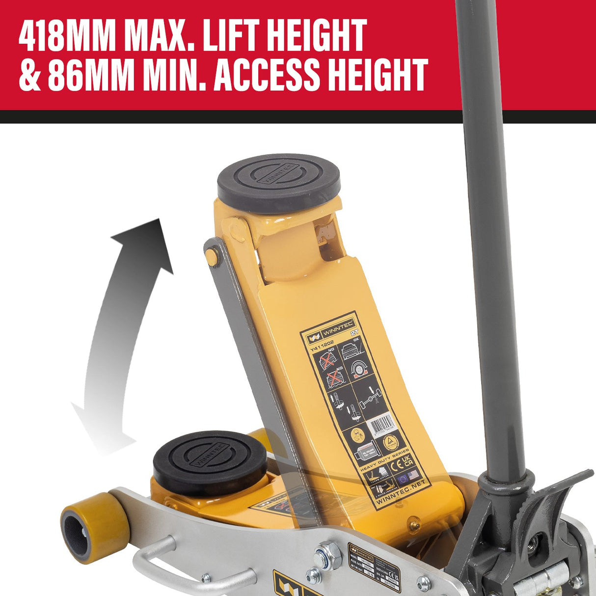 WINNTEC® 2 Ton Aluminium / Steel Turbo Lifter Trolley Jack - SIP-09707 - WINNTEC - Trade Counter Direct