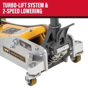 WINNTEC® 2 Ton Aluminium / Steel Turbo Lifter Trolley Jack - SIP-09707 - WINNTEC - Trade Counter Direct